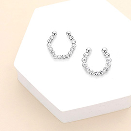 2PCS - Stone Embellished Metal Nose Cuffs