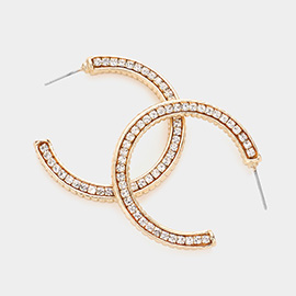 Rhinestone Embellished Hoop Earrings