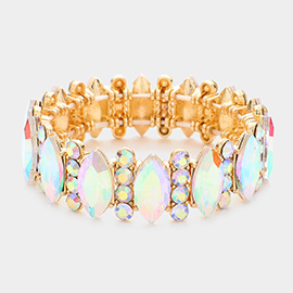 Marquise Stone Accented Stretch Evening Bracelet