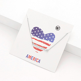 America Message Metal Pendant Necklace