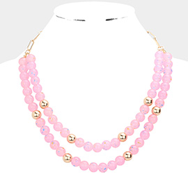 Paint Splash Beaded Double Layered Necklace