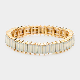 Baguette Stone Stretch Evening Bracelet