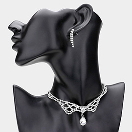 Teardrop Stone Dangle Rhinestone Choker Necklace