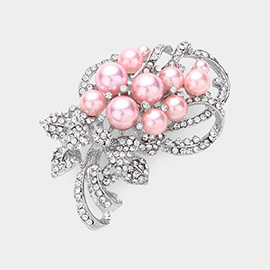 Pearl Embellished Bouquet Pin Brooch