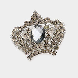 Pave Crystal Crown Pin Brooch