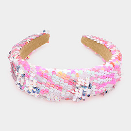 Reversible Hologram Sequin Headband