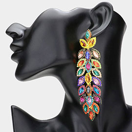 Oversized Crystal Rhinestone Marquise Evening Earrings