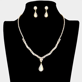 Teardrop Accented Rhinestone Necklace