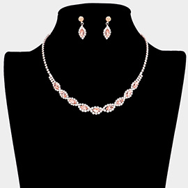 Marquise Stone Accented Rhinestone Necklace