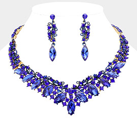 Marquise Stone Accented Evening Necklace