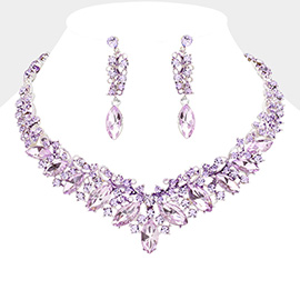 Marquise Stone Accented Evening Necklace