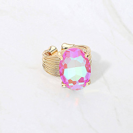 Oval Cut Stone Adjustable Ring