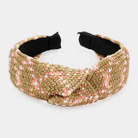 Braided Straw Knot Burnout Headband