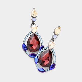 Crystal Rhinestone Teardrop Evening Earrings