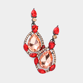 Crystal Rhinestone Teardrop Evening Earrings