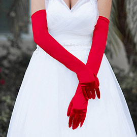 Dressy Satin Long Wedding Gloves