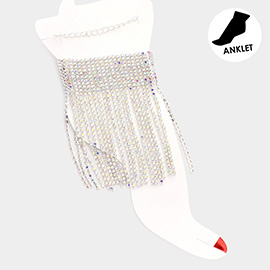 Rhinestone Fringe Evening Anklet