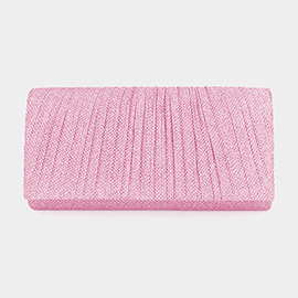 Pleated Shimmery Evening Clutch / Crossbody Bag