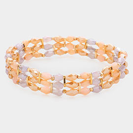 Faceted Teardrop Beaded Stretch Bracelets