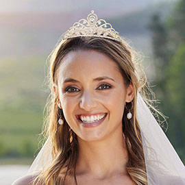 Round Stone Accented Princess Tiara