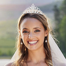 Round Stone Accented Princess Tiara