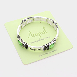 August - Birthstone Accented Stretch Bracelet