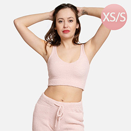 Solid V neck Crop Top