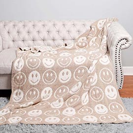 Smile Patterned Reversible Throw Blanket