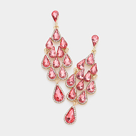 Glass Crystal Chandelier Evening Earrings