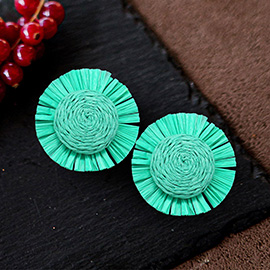 Swirl Raffia Centered Earrings