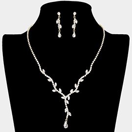 Sprout Detailed Rhinestone Necklace