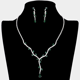 Sprout Detailed Rhinestone Necklace