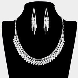 Curved Rhinestone Necklace