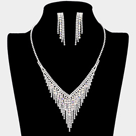 Rhinestone Fringe Necklace