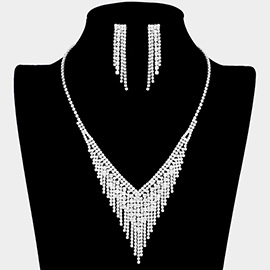 Rhinestone Fringe Necklace