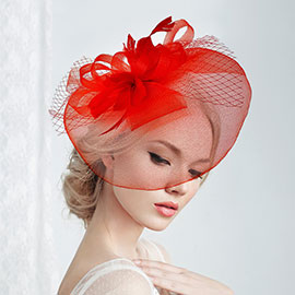 Feather Mesh Fascinator / Headband