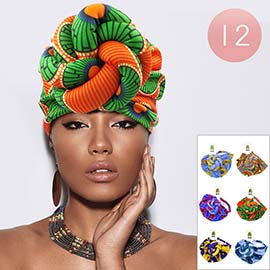 12PCS - Abstract Patterned Turban Hats