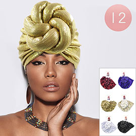 12PCS - Shiny Turban Hats