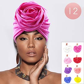 12PCS - Solid Turban Hats