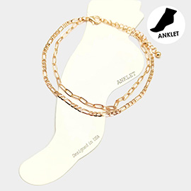 Double Layered Metal Chain Anklet