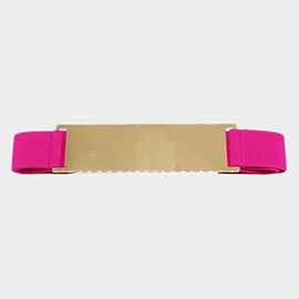 Metal Rectangle Accented Elastic Belt