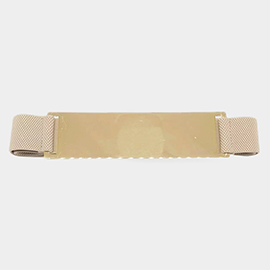 Metal Rectangle Accented Elastic Belt