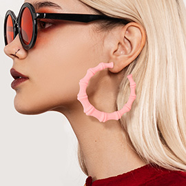 Colored Bamboo Hoop Earrings