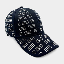 Patterned Bling Baseball Cap