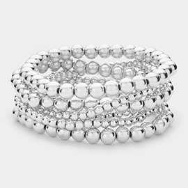 6PCS - Metal Ball Stretch Bracelets