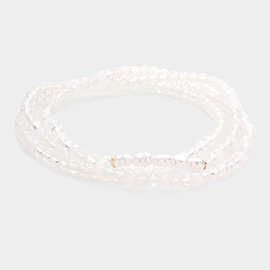 3PCS - Pearl Faceted Beaded Stretch Bracelets