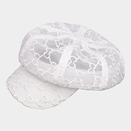 Pattern Detailed Mesh Newsboy Hat