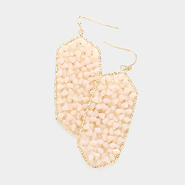 Bead Cluster Hexagon Dangle Earrings