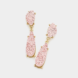 Geometric Druzy Link Dangle Earrings