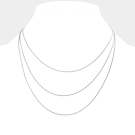 Metal Chain Triple Layered Bib Necklace